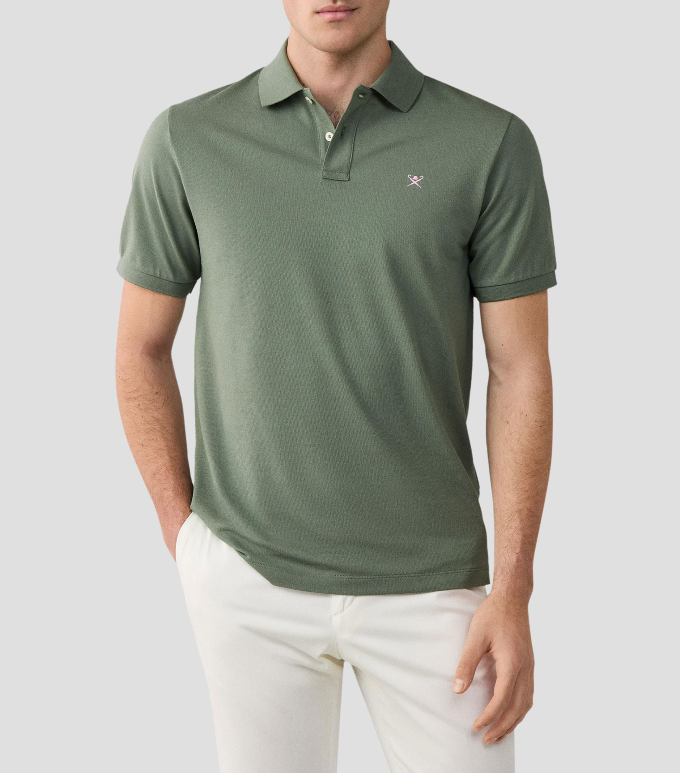 Playera polo manga corta lisa Hombre